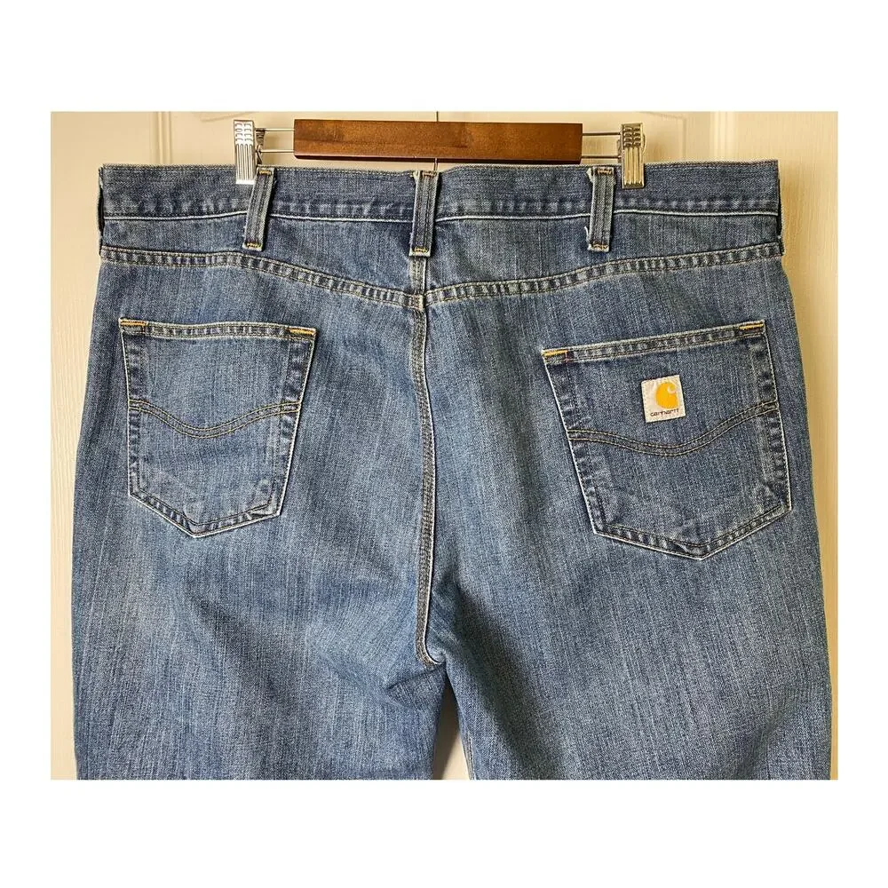 Carhartt Men's Blue Denim Straight Relaxed Fit Jeans Size 42X30